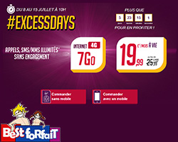 actualité ExcessDay, dernier jours! 7Go à moins de 20€